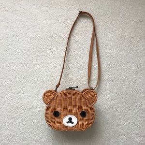 EUC Wicker bear purse
